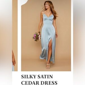 Elegant Light Blue Satin Dress